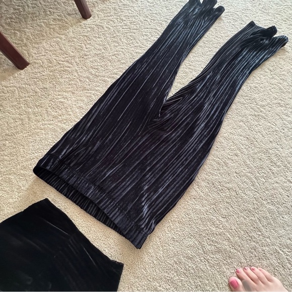 Wild Fable SET Black Velvet Pants & Crop Top NEW - Picture 6 of 17